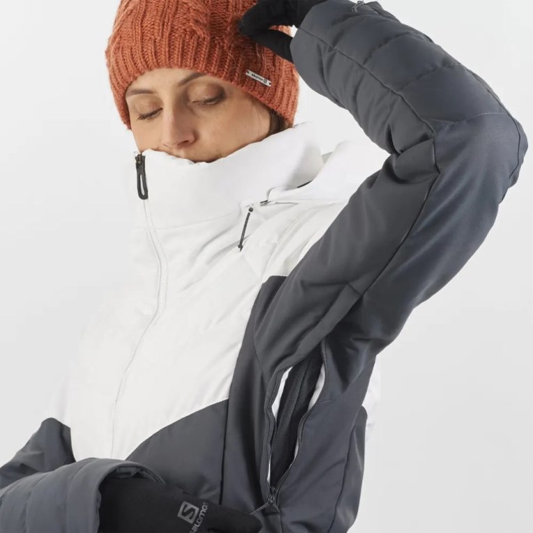 Chaquetas De Esquí Salomon New Prevail Insulated Mujer Blancos Negros | MX DALI279